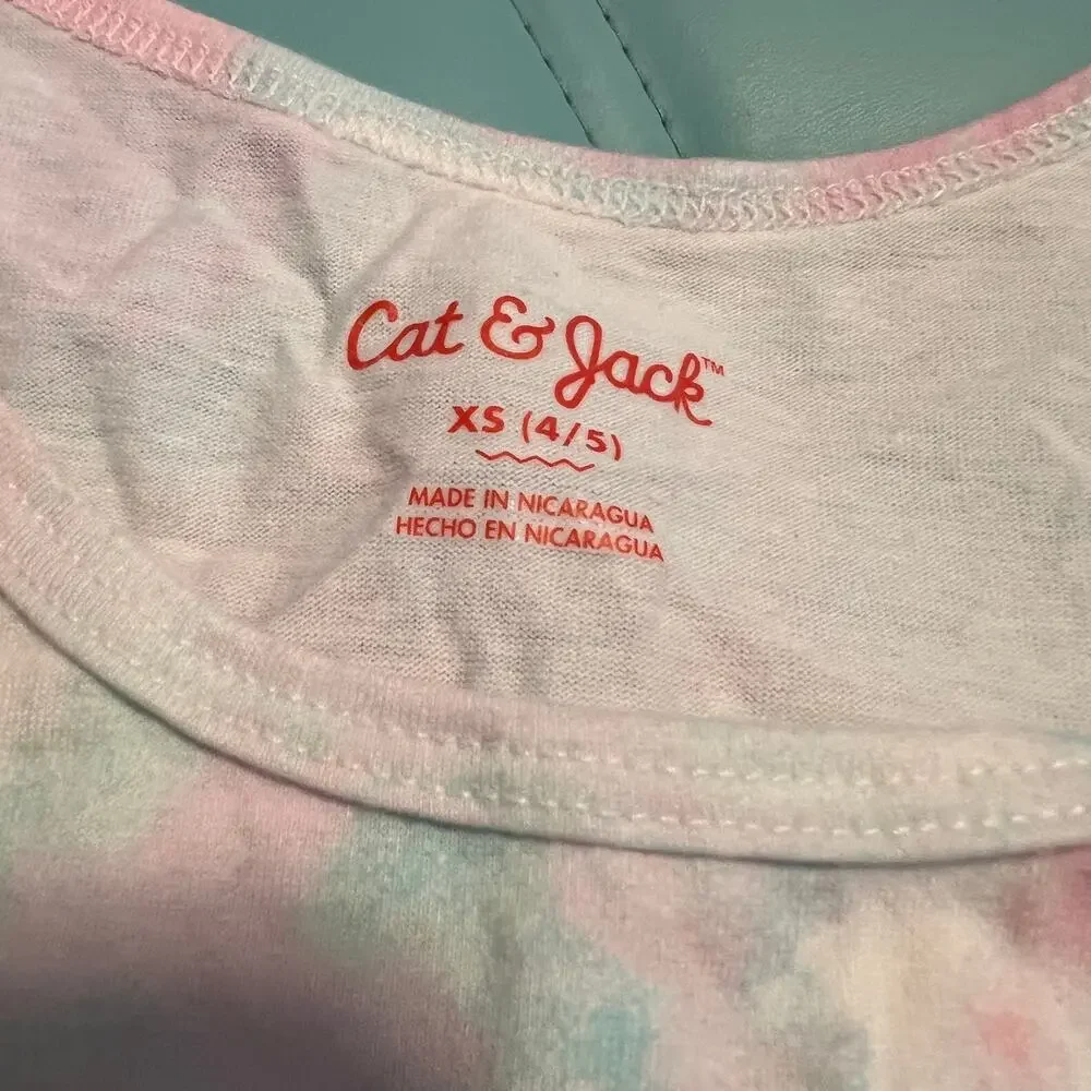 Cat & Jack Girls' Green, Pink and Purple Tie-Dye Tank Top - Size XS